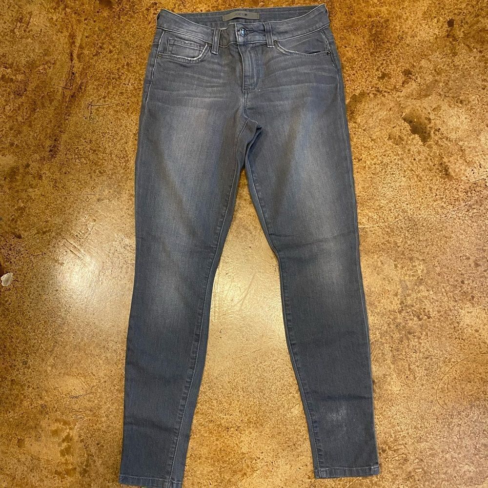 Joe's Jeans Grey Mid Rise Skinny Ankle Cropped Stretch Jeans